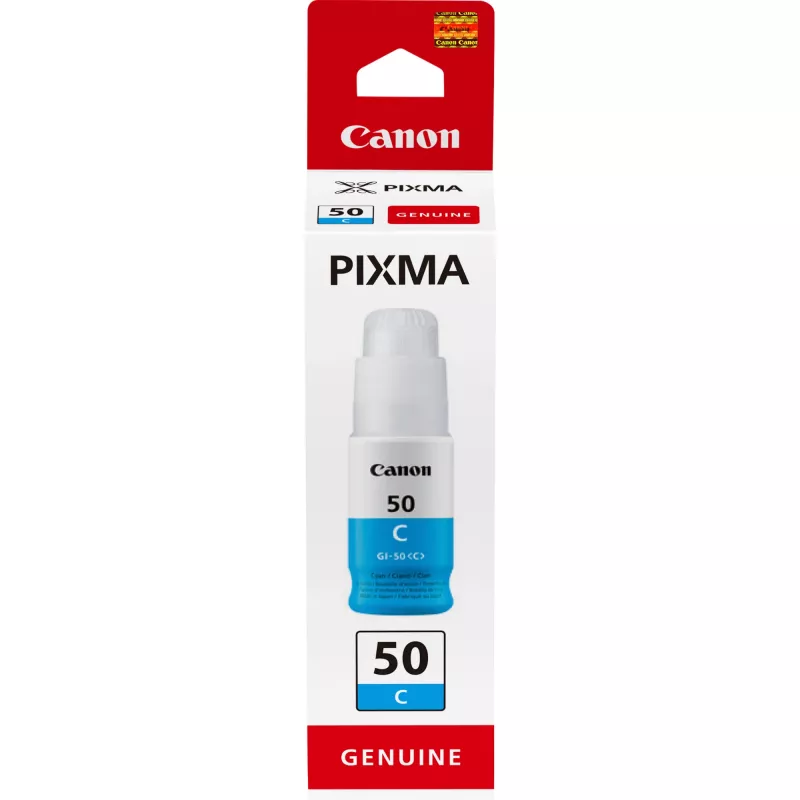 Canon GI-50 C, didelio našumo, rašalo buteliukas, žydra
