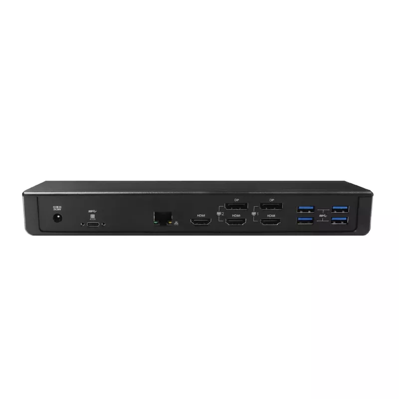 CLUB3D CSV-1562 – USB3.2 Gen1 Type-C universali triguba 4K30Hz įkrovimo stotelė su DisplayLink® sertifikatu. Universali įkrovimo stotelė