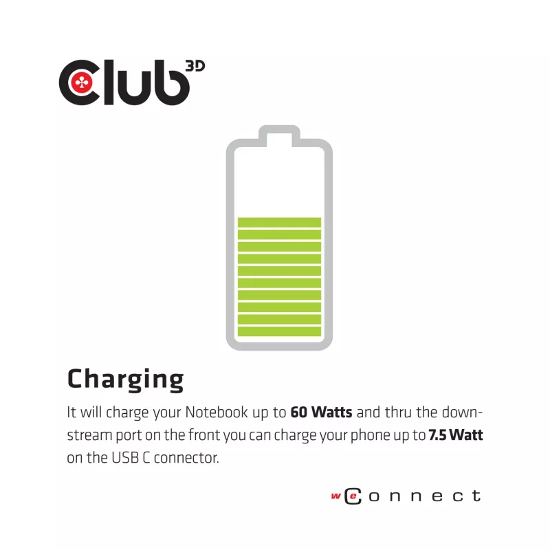 CLUB3D CSV-1562 – USB3.2 Gen1 Type-C universali triguba 4K30Hz įkrovimo stotelė su DisplayLink® sertifikatu. Universali įkrovimo stotelė