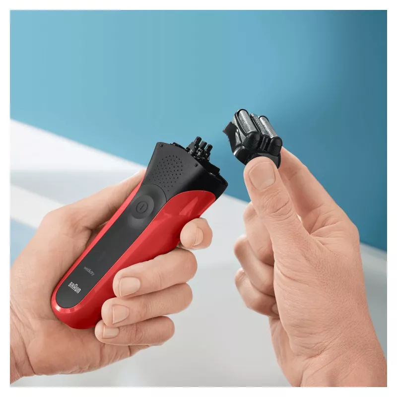Braun Series 3 300s Folijos skustuvas su trimeriu Juoda, Raudona