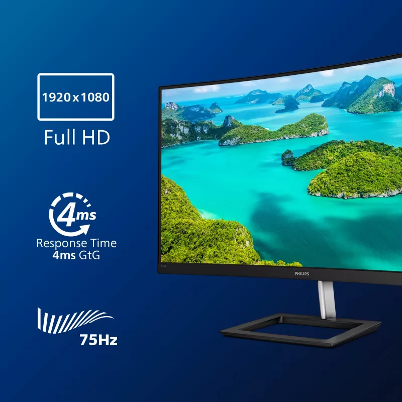 Philips E Line 322E1C/00 kompiuterio monitorius 80 cm (31,5 colio) 1920 x 1080 pikselių Full HD LCD juodas