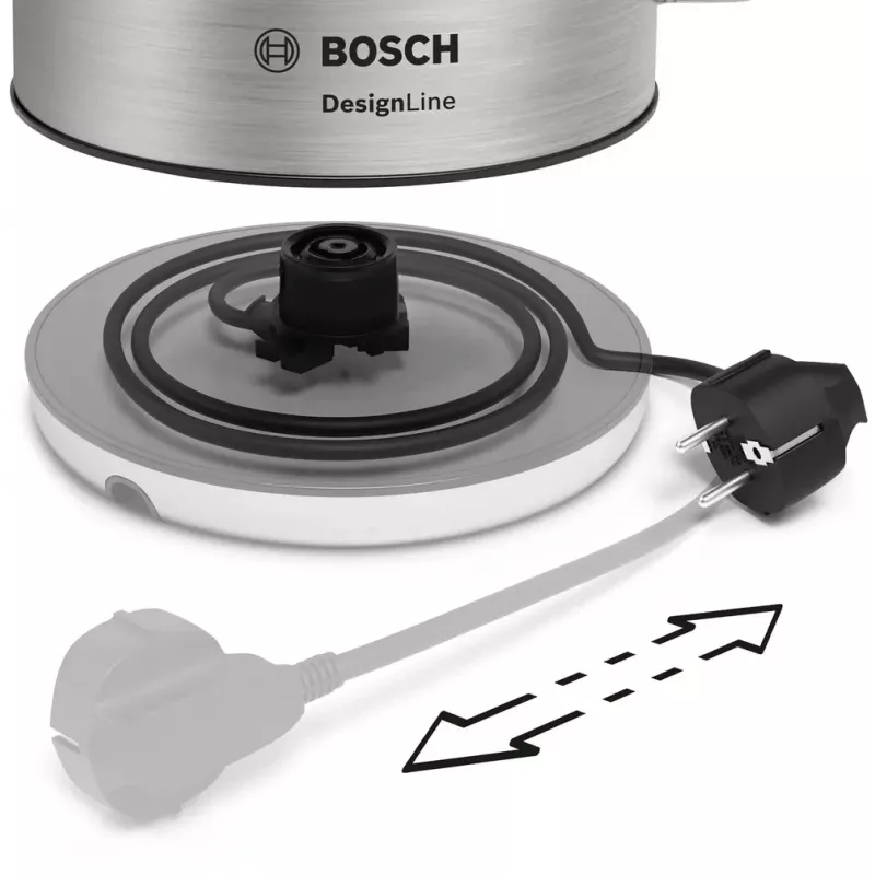 Bosch TWK4P440 elektrinis virdulys 1.7 L 2400 W Juoda, nerūdijantis plienas