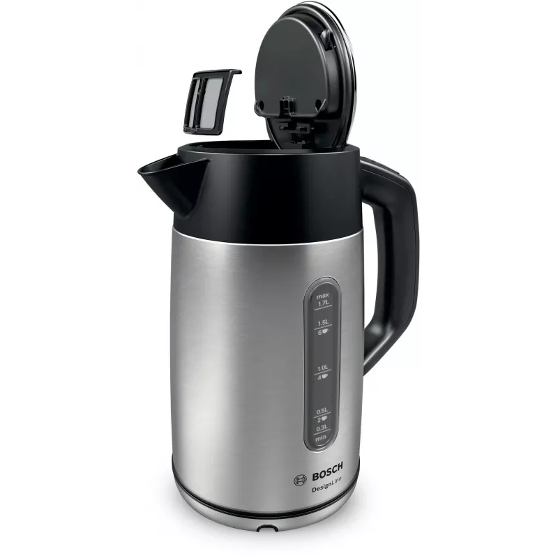 Bosch TWK4P440 elektrinis virdulys 1.7 L 2400 W Juoda, nerūdijantis plienas