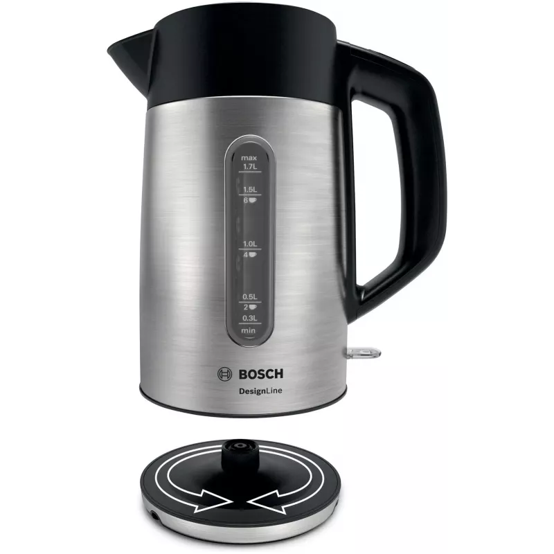 Bosch TWK4P440 elektrinis virdulys 1.7 L 2400 W Juoda, nerūdijantis plienas