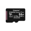 Kingston Technology Canvas Select 64GB micSDXC Plus 100R A1 C10 kortelė + ADP