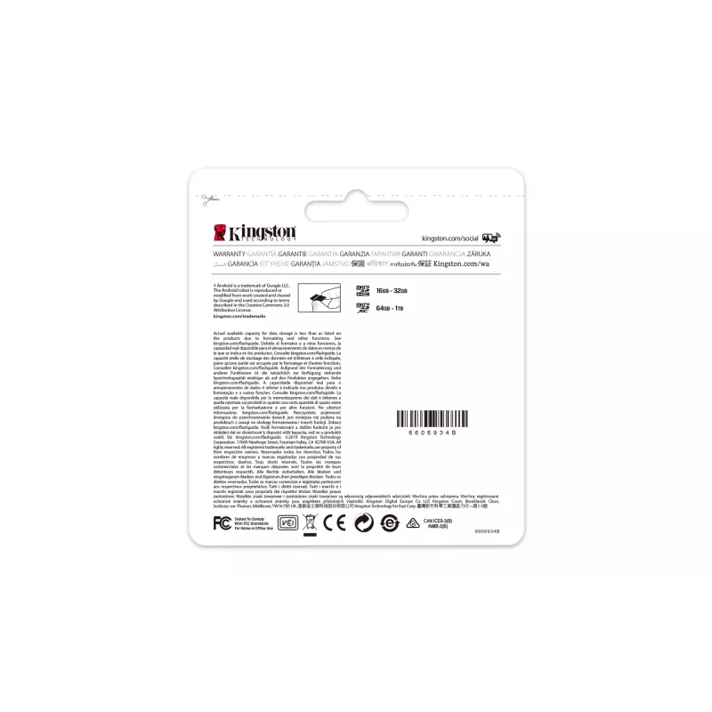 Flash Memory Kingston Technology 128GB microSDXC UHS-I Canvas Select Plus 100R A1 C10