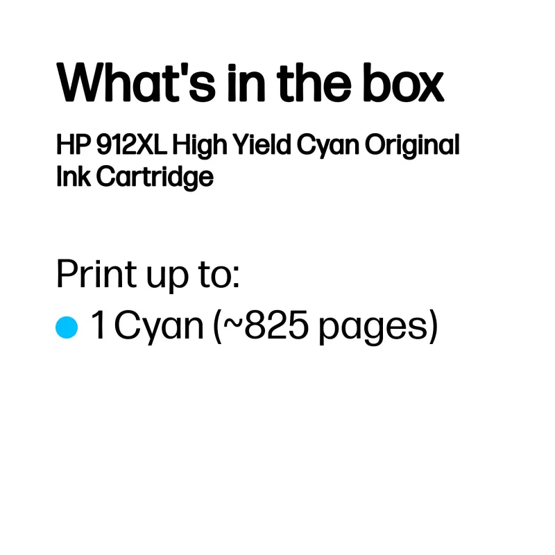 HP 912XL didelės išeigos žydra originali rašalo kasetė
