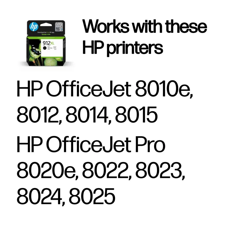 HP 912XL didelės išeigos juodas originalus rašalo kasetė