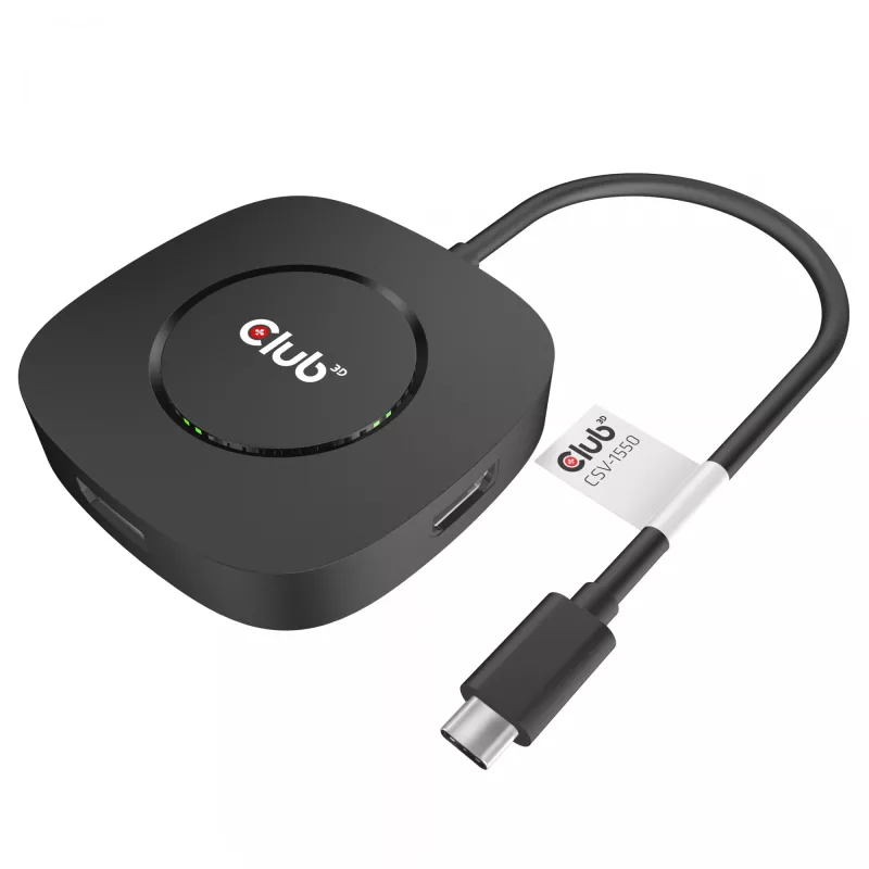 CLUB3D USB Type C 3.2 Gen 1 Multi Stream Transport (MST) Hub DisplayPort 1.4 Trigubas Monitorius