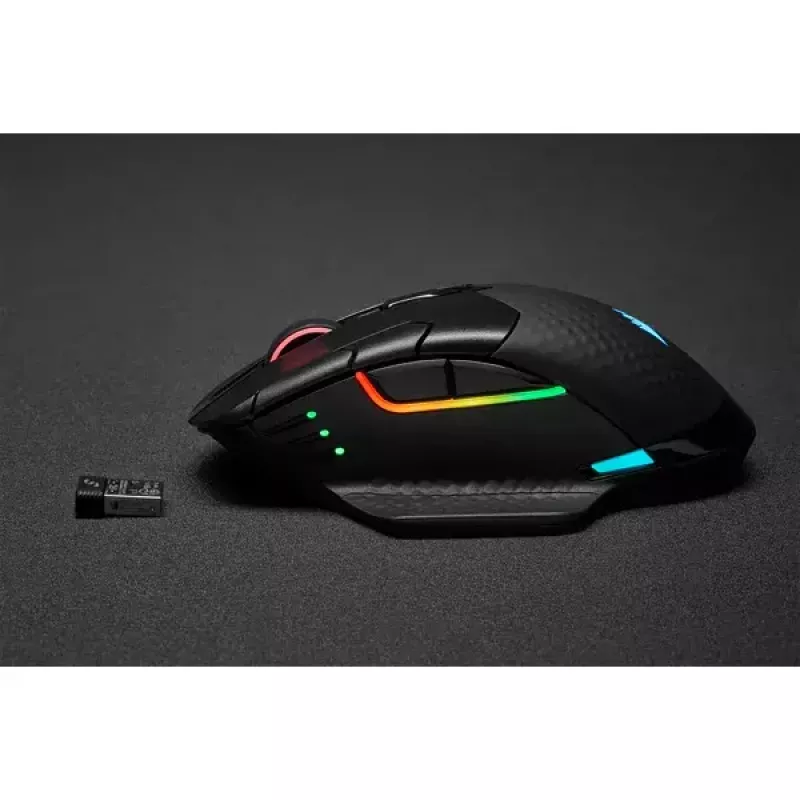 Pelė Corsair DARK CORE RGB PRO RF Wireless + Bluetooth + USB Type-A