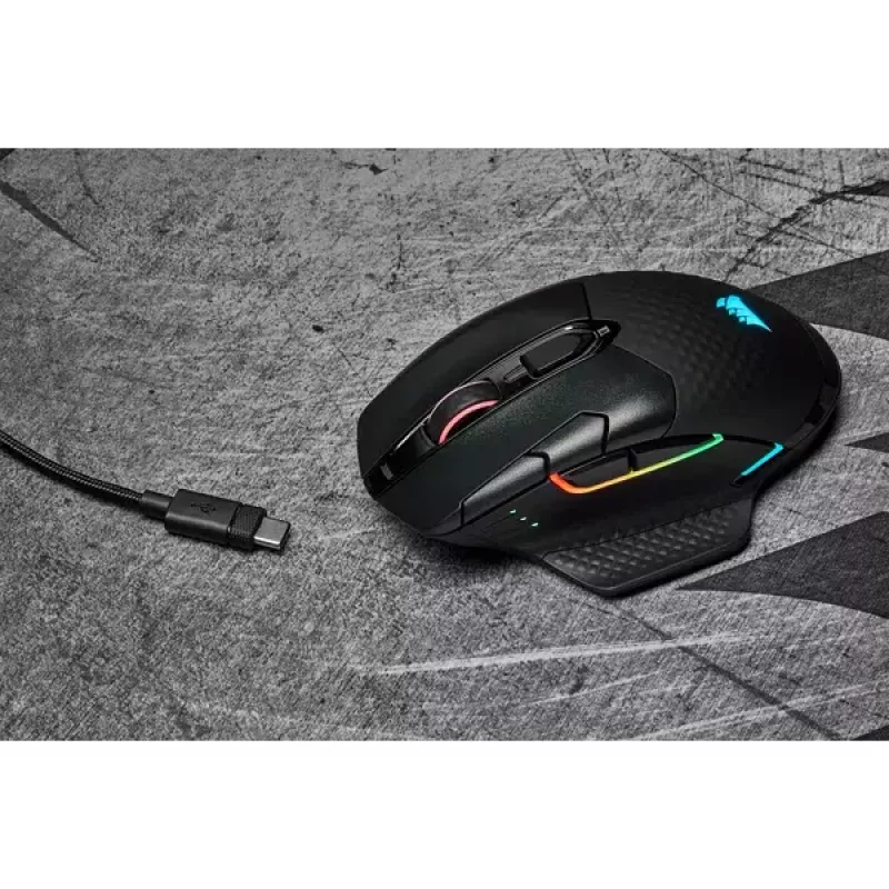 Pelė Corsair DARK CORE RGB PRO RF Wireless + Bluetooth + USB Type-A