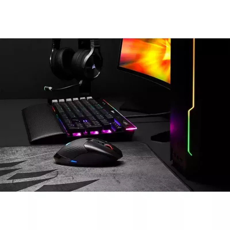 Pelė Corsair DARK CORE RGB PRO RF Wireless + Bluetooth + USB Type-A