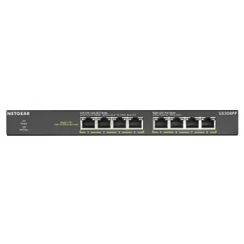 NETGEAR GS308PP Nevaldomas Gigabit Ethernet (10/100/1000) Power over Ethernet (PoE) Juodas