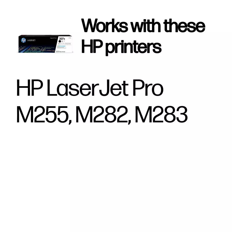 HP 207X Didelio našumo juoda originali LaserJet tonerio kasetė, 3150 puslapių, Juoda, 1 vnt.