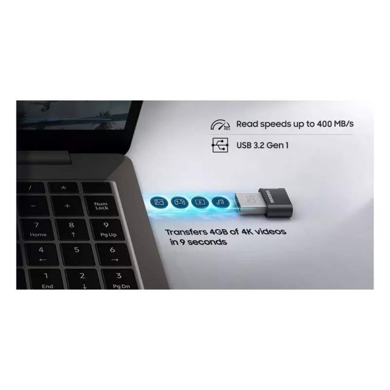 Samsung MUF-64AB USB atmintinė 64 GB USB Type-A 3.2 Gen 1 (3.1 Gen 1) Pilka, Sidabrinė