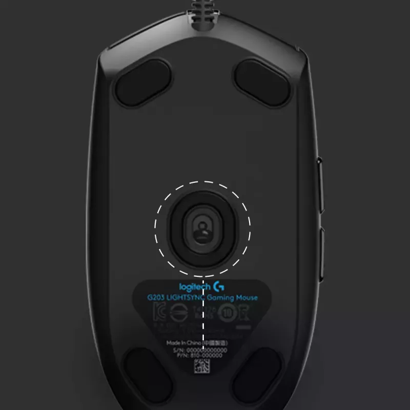 LOGITECH G203 Lightsync Žaidimų Pelė USB Juoda