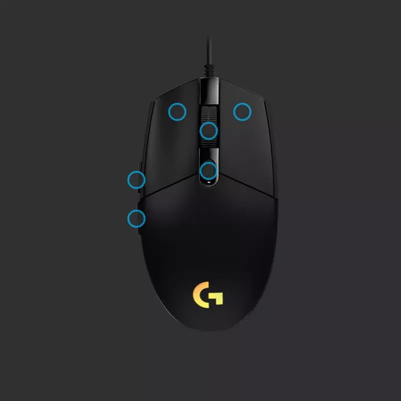 LOGITECH G203 Lightsync Žaidimų Pelė USB Juoda