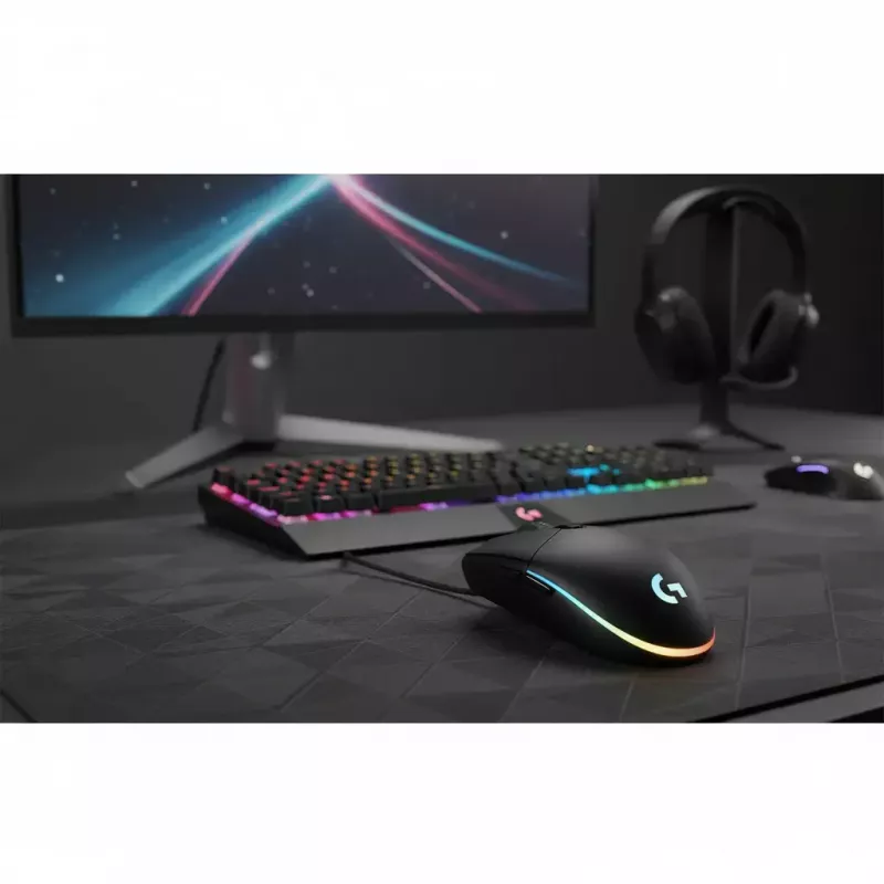LOGITECH G203 Lightsync Žaidimų Pelė USB Juoda