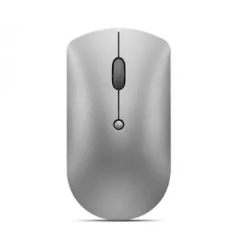 Optinė Bluetooth pelė Lenovo 600 — 2400 DPI, Bluetooth 5.0 dviejų įrenginių ryšys, 3 mygtukai, rutulinis slinkimas, geležies pilka