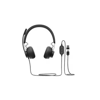 LOGITECH Zone Wired - USB-C / USB-A - Ausinės - UC Zone - Juoda
