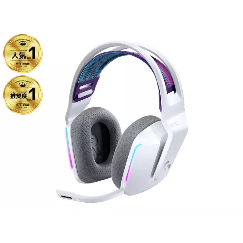 LOGITECH G733 Lightspeed belaidės RGB žaidimų ausinės Baltos