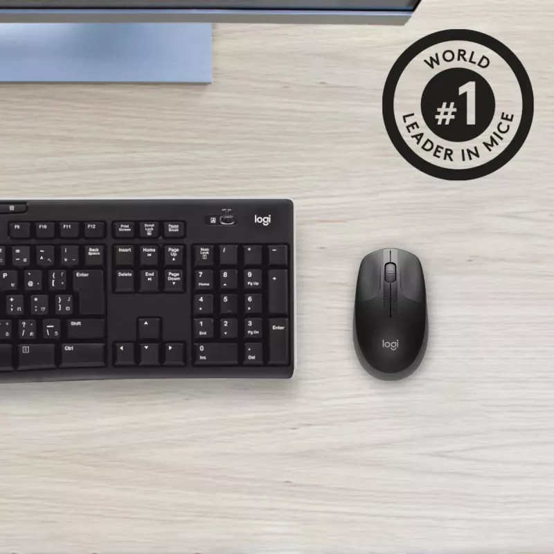 LOGITECH M190 didelė belaidė pelė, anglis