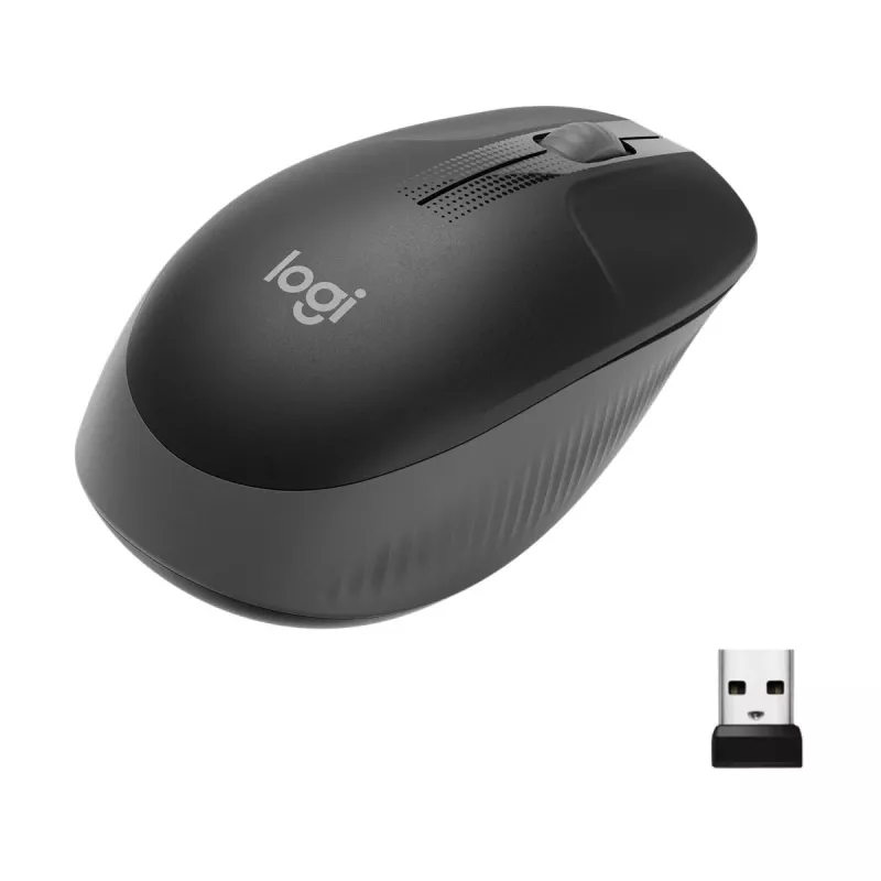 LOGITECH M190 didelė belaidė pelė, anglis