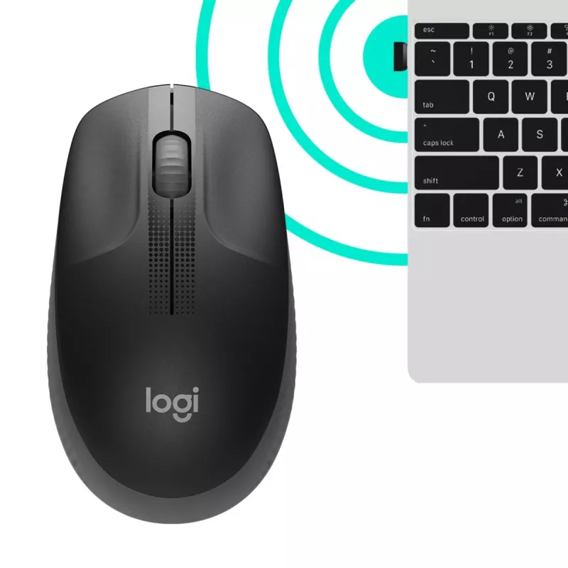 LOGITECH M190 didelė belaidė pelė, anglis