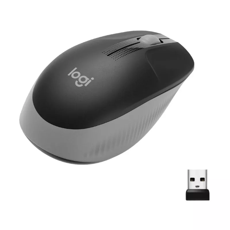 LOGITECH M190 pilno dydžio belaidė pelė, vidutiniškai pilka