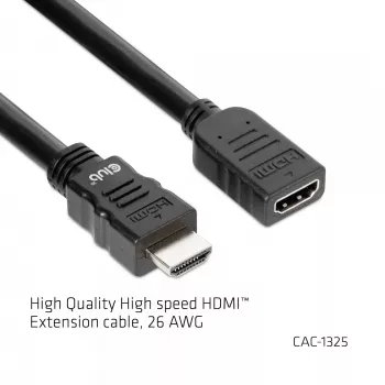 CLUB3D High Speed HDMI™ ilginimo laidas 4K60Hz M/F 5m/16.4ft 26 AWG