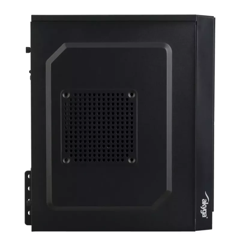 Kompiuterio korpusas Akyga AK36BK Micro Tower juodas — Micro Tower, palaiko Flex-ATX/Mini-ITX/Micro-ATX, GPU max 25 cm, CPU aušintuvas max 14 cm
