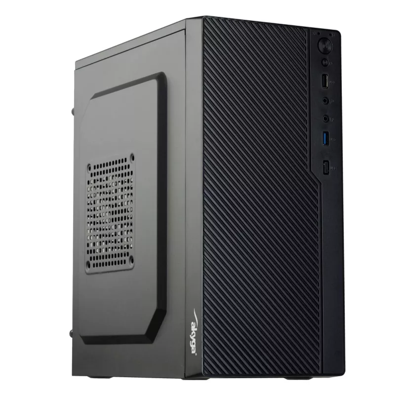 Kompiuterio korpusas Akyga AK36BK Micro Tower juodas — Micro Tower, palaiko Flex-ATX/Mini-ITX/Micro-ATX, GPU max 25 cm, CPU aušintuvas max 14 cm