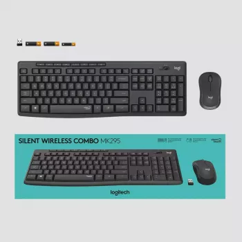 Logitech MK295 Silent Wireless Combo klaviatūra RF Belaidė QWERTY US International Juoda