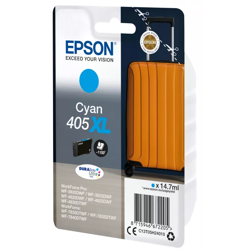 Epson 405XL DURABrite Ultra Ink rašalo kasetė 1 vnt. Originali didelio našumo (XL) žalsvai mėlyna