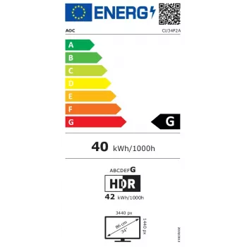 AOC P2 CU34P2A kompiuterio monitorius 86,4 cm (34 colių) 3440 x 1440 Quad HD LED juodas