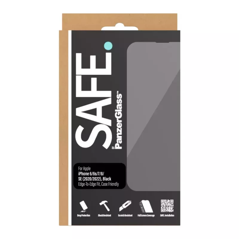 PanzerGlass SAFE. by ® Ekrano apsauga iPhone 8 | 7 | 6 | 6s | SE (2020/2022) | Nuo krašto iki krašto