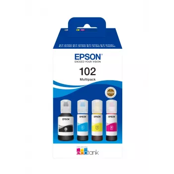 Kasetė Epson 102 4 vnt. pakuotė juoda + spalvotos T03R6 C13T03R640