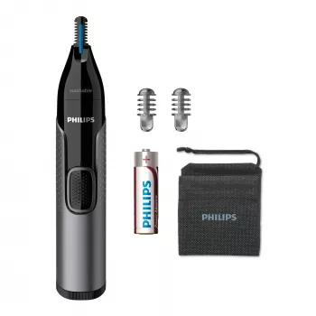 „Philips 3000 series“ nosies plaukelių kirpimo mašinėlė „Series 3000 NT3650/16“ plaunama nosies, ausų ir antakių kirpimo mašinėlė su 2 šukomis