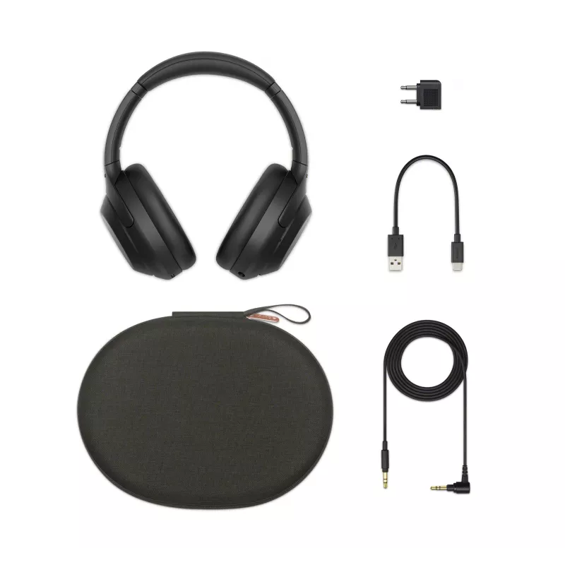 Sony WH-1000XM4 ausinės belaidės, ant galvos, skambučiams/muzikai, USB Type-C, Bluetooth, juodos spalvos