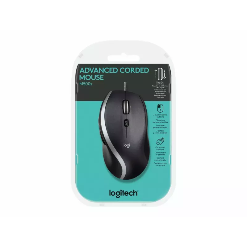 LOGITECH Advanced Corded pelė M500s USB Juoda