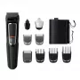 Multigroomer trimmer Philips MULTIGROOM Series 3000 9-in-1 MG3740/15 — NiMH baterija, 60 min veikimo laikas, nerūdijančio plieno peiliukai, 9 šukos, juoda
