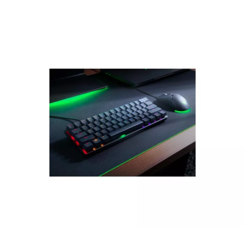 Mechaninė žaidimų klaviatūra Razer Huntsman Mini, Mini formos faktorius, QWERTY US International, optiniai jungikliai, laidinis USB, juoda