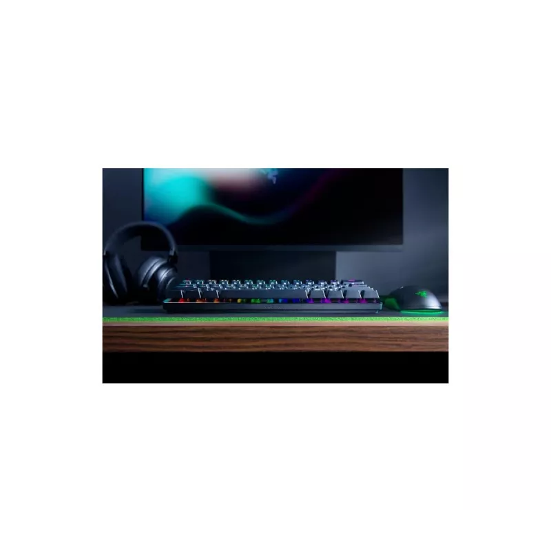 Mechaninė žaidimų klaviatūra Razer Huntsman Mini, Mini formos faktorius, QWERTY US International, optiniai jungikliai, laidinis USB, juoda