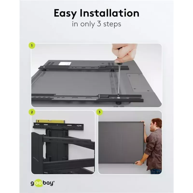 Goobay TV sieninis laikiklis Basic FULLMOTION M 35 kg 32-55 col.