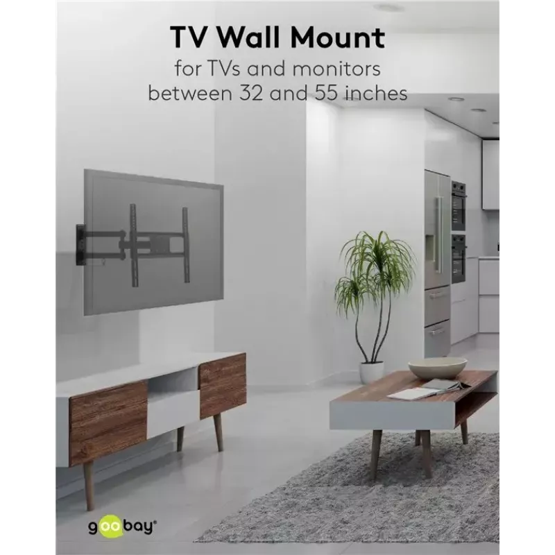 Goobay TV sieninis laikiklis Basic FULLMOTION M 35 kg 32-55 col.
