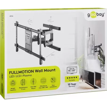 Goobay TV sieninis laikiklis Pro FULLMOTION (XL) 60 kg 43–100 colių