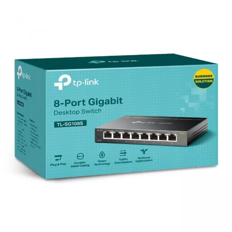 Tinklo komutatorius TP-Link TL-SG108S 8 prievadų 10/100/1000 Mbps