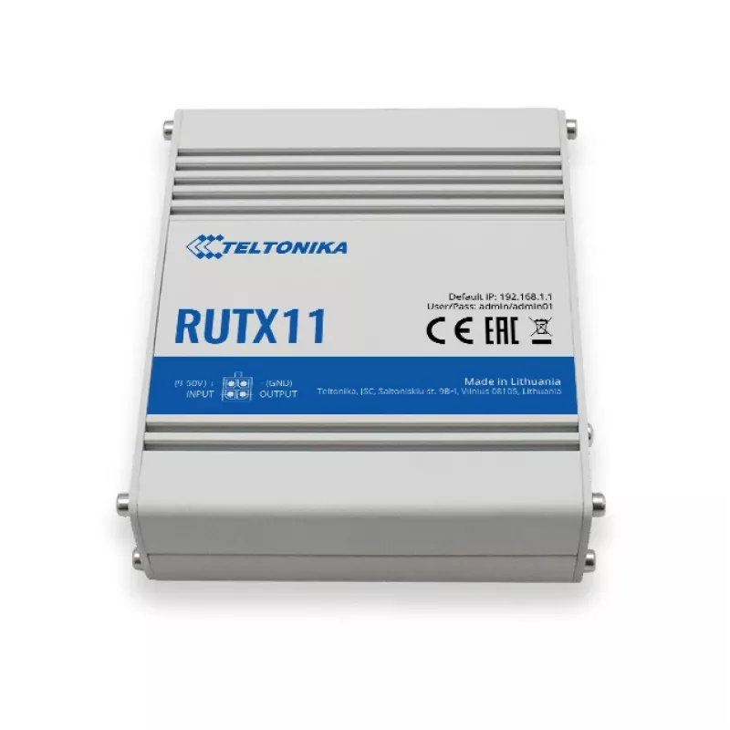 TELTONIKA Rutx11 4g Lte CAT6 dviejų dažnių juostų Wi-Fi pramoninis maršrutizatorius
