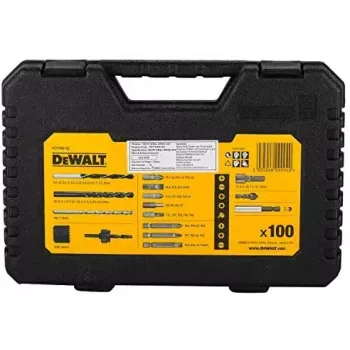 Grąžtų rinkinys DeWalt DT71563-QZ — 100 vnt. metalui, su atsuktuvų antgaliais ir dėklu
