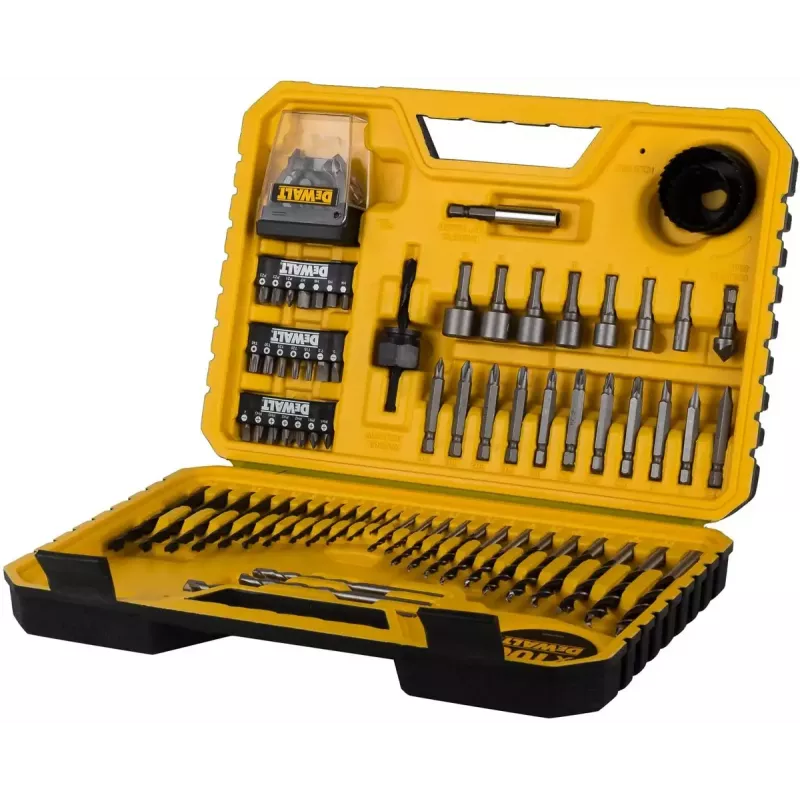 Grąžtų rinkinys DeWalt DT71563-QZ — 100 vnt. metalui, su atsuktuvų antgaliais ir dėklu